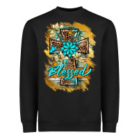 Black western cross blessed lily butterfly Heavyweight Sweatshirt - BarkalooDesign