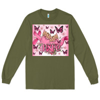 Army Green breast cancer nails hope Long Sleeve Tee - MaliasSmallBusiness