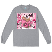 Heather Grey breast cancer nails hope Long Sleeve Tee - MaliasSmallBusiness
