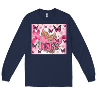 Navy breast cancer nails hope Long Sleeve Tee - MaliasSmallBusiness