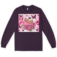 Plum breast cancer nails hope Long Sleeve Tee - MaliasSmallBusiness