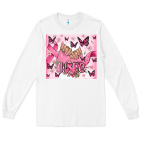 White breast cancer nails hope Long Sleeve Tee - MaliasSmallBusiness