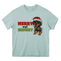 Arona merry and bright dachshund Heavy Core Tee - RanaPortraitStore