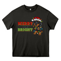 Asphalt merry and bright dachshund Heavy Core Tee - RanaPortraitStore