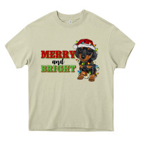 Mossy merry and bright dachshund Heavy Core Tee - RanaPortraitStore