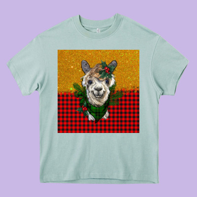 Christmas Alpacas Heavy Core Tee Designed By Barkaloodesign