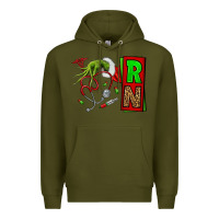 Army Green Christmas Character  Nurse Premium Hoodie - NancyCooperArtShop