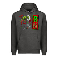 Charcoal Heather Christmas Character  Nurse Premium Hoodie - NancyCooperArtShop