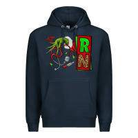 Navy Christmas Character  Nurse Premium Hoodie - NancyCooperArtShop