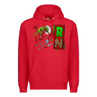 Red Christmas Character  Nurse Premium Hoodie - NancyCooperArtShop
