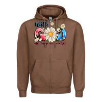 Chestnut With God All Things Are Possible Zipper Hoodie - MaliasSmallBusiness