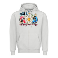 Dove Grey With God All Things Are Possible Zipper Hoodie - MaliasSmallBusiness