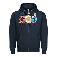 Navy With God All Things Are Possible Zipper Hoodie - MaliasSmallBusiness