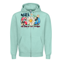 Seafoam With God All Things Are Possible Zipper Hoodie - MaliasSmallBusiness