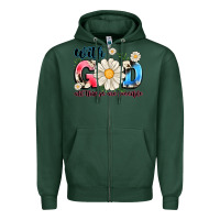 Sports Green With God All Things Are Possible Zipper Hoodie - MaliasSmallBusiness
