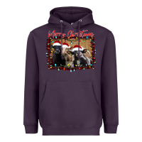 Plum Merry Christmas Cows Heavyweight Hoodie - Bettercallsaul