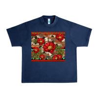 Navy red flower and cactus with cowhide and aztec Urban Heavy Tee - Artiststas