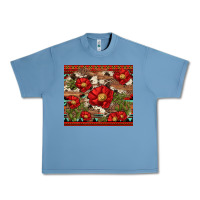 Pebble Blue red flower and cactus with cowhide and aztec Urban Heavy Tee - Artiststas