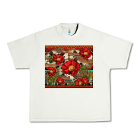 Pistachio red flower and cactus with cowhide and aztec Urban Heavy Tee - Artiststas