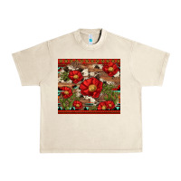 Sandshell red flower and cactus with cowhide and aztec Urban Heavy Tee - Artiststas