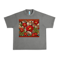Tornado red flower and cactus with cowhide and aztec Urban Heavy Tee - Artiststas