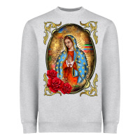 Heather Grey our lady of guadalupe frame Heavyweight Sweatshirt - BarkalooDesign