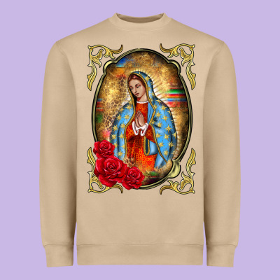 Our Lady Of Guadalupe Frame Heavyweight Sweatshirt Designed By Barkaloodesign