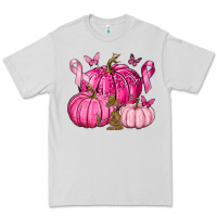 Dove Grey Breast Cancer We Wear Pink with Pumpkin and Ribbon Premium Tee - texasbilliewilder