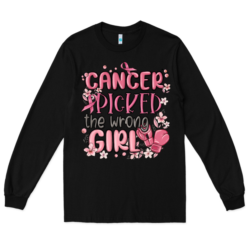 Cancer Picked The Wrong Girl Malia Long Sleeve Tee by MaliasSmallBusiness | Teevron