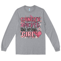 Heather Grey cancer picked the wrong girl malia Long Sleeve Tee - MaliasSmallBusiness