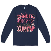 Navy cancer picked the wrong girl malia Long Sleeve Tee - MaliasSmallBusiness