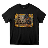 Black life is better with a dachshund Heavy Core Tee - RanaPortraitStore