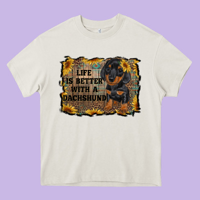 Life Is Better With A Dachshund Heavy Core Tee Designed By Ranaportraitstore