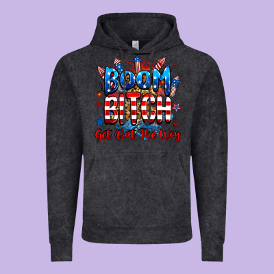 Boom Bitch Get Out The Way Vintage Hoodie Designed By Ranaportraitstore
