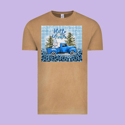 Hello Winter Snowman Truck Vintage Tee Designed By Adodesignshop