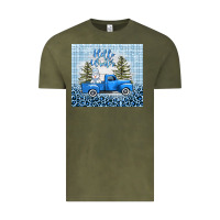 Vintage Olive hello winter snowman truck Vintage Tee - AdoDesignShop