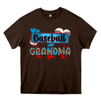 Chocolate Brown baseball grandma with leopard Heavy Core Tee - Zillion Design Studio