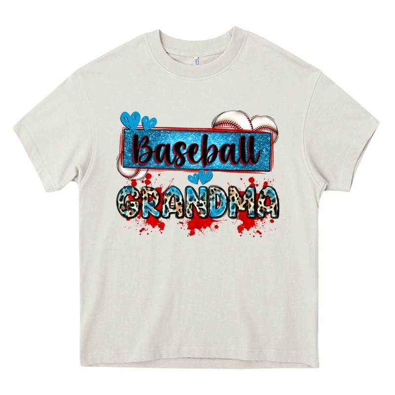 Baseball Grandma With Leopard Heavy Core Tee by Zillion Design Studio | Teevron