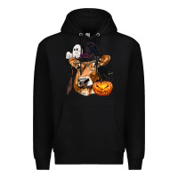 Black Boo Heifer Cow Halloween Premium Hoodie - texasbilliewilder