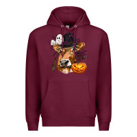 Burgundy Boo Heifer Cow Halloween Premium Hoodie - texasbilliewilder