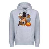 Heather Grey Boo Heifer Cow Halloween Premium Hoodie - texasbilliewilder
