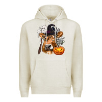 Oatmeal Heather Boo Heifer Cow Halloween Premium Hoodie - texasbilliewilder