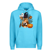 Ocean Blue Boo Heifer Cow Halloween Premium Hoodie - texasbilliewilder