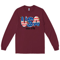 Burgundy usa since 1776 Long Sleeve Tee - MaliasSmallBusiness
