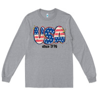 Heather Grey usa since 1776 Long Sleeve Tee - MaliasSmallBusiness
