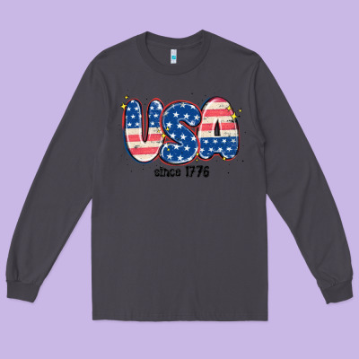 Usa Since 1776 Long Sleeve Tee Designed By Maliassmallbusiness