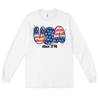 White usa since 1776 Long Sleeve Tee - MaliasSmallBusiness