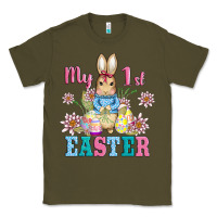 Army Green my first easter with baby bunny and eggs Classic Tee - AdoDesignShop