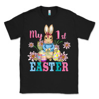 Black my first easter with baby bunny and eggs Classic Tee - AdoDesignShop