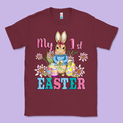 My First Easter With Baby Bunny And Eggs Classic Tee Designed By Adodesignshop